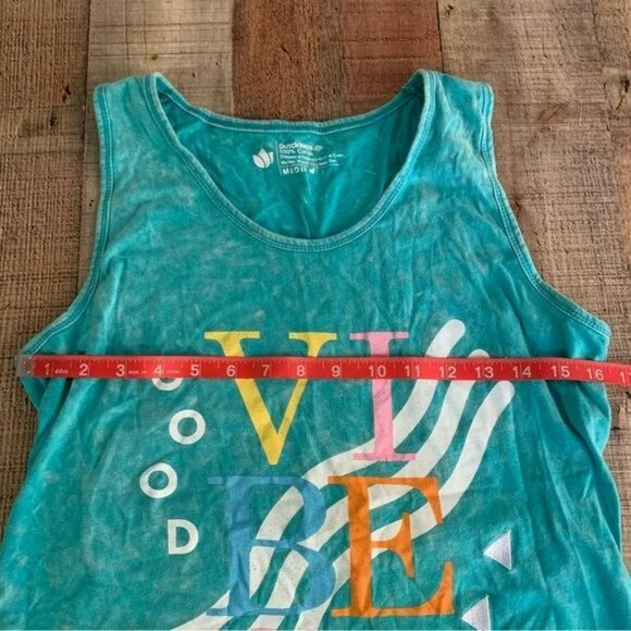 Dutch bros good vibes womens size medium blue tank top - Picture 2 of 7